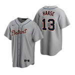 Mens Detroit #13 Eric Haase Road Gray Jersey Gift For Tigers Fans