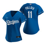 Womens Los Angeles Dodgers #11 A.J. Pollock 2020 Royal Blue Jersey Gift For Dodgers Fans