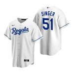 Mens Kansas City Royals #51 Brady Singer Home White Jersey Gift For Royals Fans