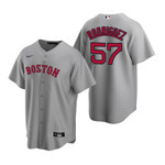 Mens Boston Red Sox #57 Eduardo Rodriguez Road Gray Jersey Gift For Red Sox Fans