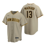 Mens San Diego Padres #13 Manny Machado 2020 Alternate Sand Brown Jersey Gift For Padres Fans