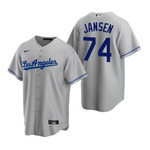 Mens Los Angeles Dodgers #74 Kenley Jansen Road Gray Jersey Gift For Dodgers Fans