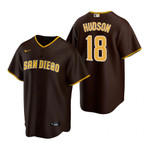 Mens San Diego Padres #18 Daniel Hudson 2020 Road Brown Jersey Gift For Padres Fans