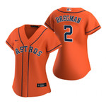 Women'S Astros #2 Alex Bregman Orange 2020 Alternate Jersey Gift For Astros Fan