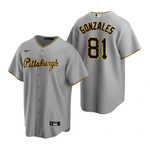 Mens Pittsburgh Pirates #81 Nick Gonzales 2020 Road Gray Jersey Gift For Pirates Fans