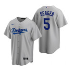 Mens Los Angeles Dodgers #5 Corey Seager Alternate Gray Jersey Gift For Dodgers Fans