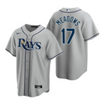 Mens Tampa Bay Rays #17 Austin Meadows Road Gray Jersey Gift For Rays Fans
