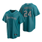 Mens Seattle Mariners #24 Ken Griffey Jr. 2020 Alternate Aqua Jersey Gift For Mariners Fans