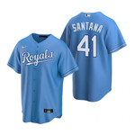 Mens Kansas City Royals #41 Carlos Santana Alternate Light Blue Jersey Gift For Royals Fans