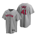 Mens Boston Red Sox #41 Chris Sale Road Gray Jersey Gift For Red Sox Fans