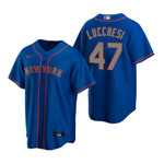 Mens New York Mets #47 Joey Lucchesi 2020 Alternate Royal Blue Jersey Gift For Mets Fans