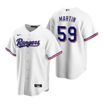 Mens Texas Rangers #59 Brett Martin Home White Jersey Gift For Rangers Fans