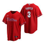 Mens Philadelphia Phillies #3 Bryce Harper 2020 Alternate Red Jersey Gift For Phillies Fans