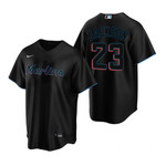 Mens Miami Marlins #23 Alex Jackson 2020 Alternate Black Jersey Gift For Marlins Fans