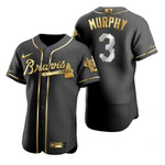 Atlanta Braves #3 Dale Murphy Mlb Golden Edition Black Jersey Gift For Braves Fans