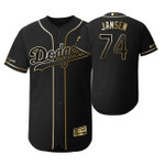 Los Angeles Dodgers #74 Kenley Jansen Mlb 2019 Golden Edition Black Jersey Gift For Dodgers Fans