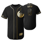 Chicago Cubs #8 Ian Happ Mlb 2019 Golden Edition Black Jersey Gift For Cubs Fans