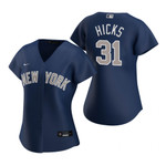 Womens New York Yankees #31 Aaron Hicks 2020 Navy Jersey Gift For Yankees Fans