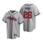 Mens Atlanta Braves #26 Stephen Vogt 2020 Alternate Gray Jersey Gift For Braves Fans