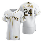 Colorado Rockies #24 Ryan Mcmahon Mlb Golden Edition White Jersey Gift For Rockies Fans