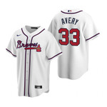 Mens Atlanta Braves #33 Steve Avery Retired Player White Jersey Gift For Atlanta Braves Fans