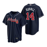 Mens Atlanta Braves #14 Adam Duvall 2020 Alternate Navy Jersey Gift For Braves Fans