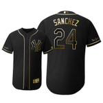 New York Yankees #24 Gary Sanchez Mlb 2019 Golden Edition Black Jersey Gift For Yankees Fans