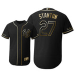 New York Yankees #27 Giancarlo Stanton Mlb 2019 Golden Edition Black Jersey Gift For Yankees Fans
