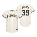 Youth Milwaukee Brewers #39 Corbin Burnes 2020 Cream Jersey Gift For Brewers Fans