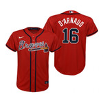 Youth Atlanta Braves #16 Travis D'Arnaud 2020 Red Jersey Gift For Braves Fans