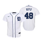 Youth Detroit Tigers #48 Matthew Boyd Collection 2020 Alternate White Jersey Gift For Tigers Fans