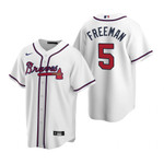 Mens Atlanta Braves #5 Freddie Freeman 2020 Alternate White Jersey Gift For Braves Fans