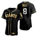 San Francisco Giants #9 Brandon Belt Mlb Golden Edition Black Jersey Gift For Giants Fans