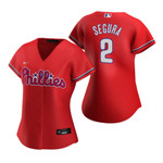 Womens Philadelphia Phillies #2 Jean Segura 2020 Red Jersey Gift For Phillies Fans