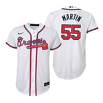 Youth Atlanta Braves #55 Chris Martin 2020 White Jersey Gift For Braves Fans