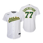 Youth Oakland Athletics #77 Tyler Soderstrom 2020 White Jersey Gift For Athletics Fans