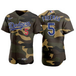 Los Angeles Dodgers Freddie Freeman 5 MLB Camo 2021 Armed Forces Day Jersey Jersey Gift For Dodgers Fans