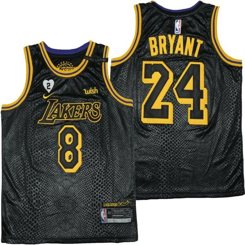 Los Angeles Lakers Kobe Bryant front #8 back #24 NBA 2020 black jersey