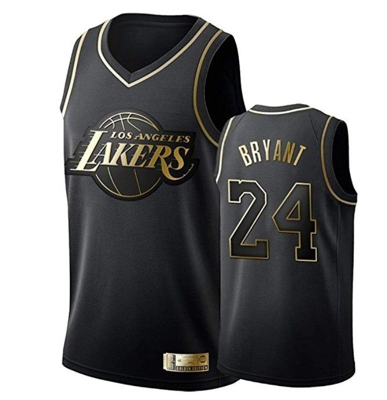 Los Angeles Lakers Kobe Bryant #24 Gold Edition NBA Black Jersey