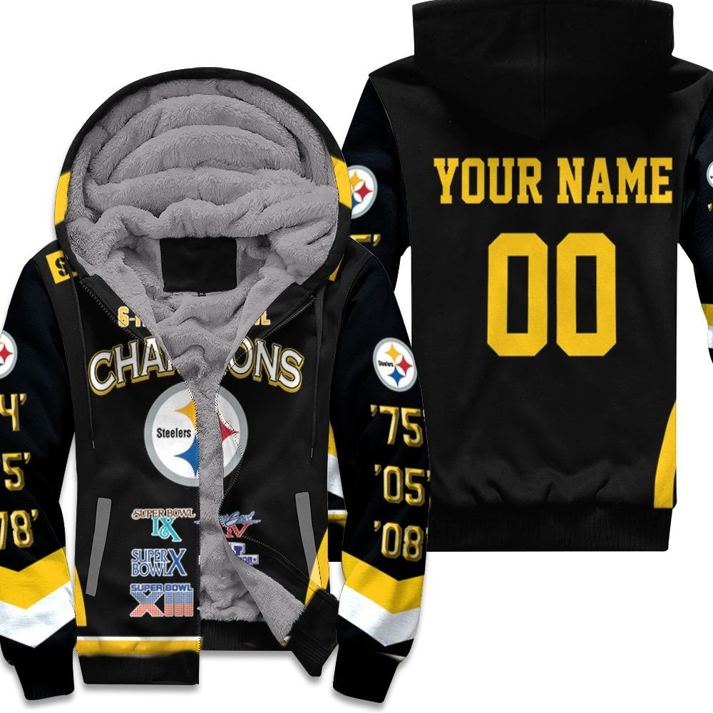 Pittsburgh Steelers 6-Time Super Bowl Champions For Fans Personalized Fleece Hoodie