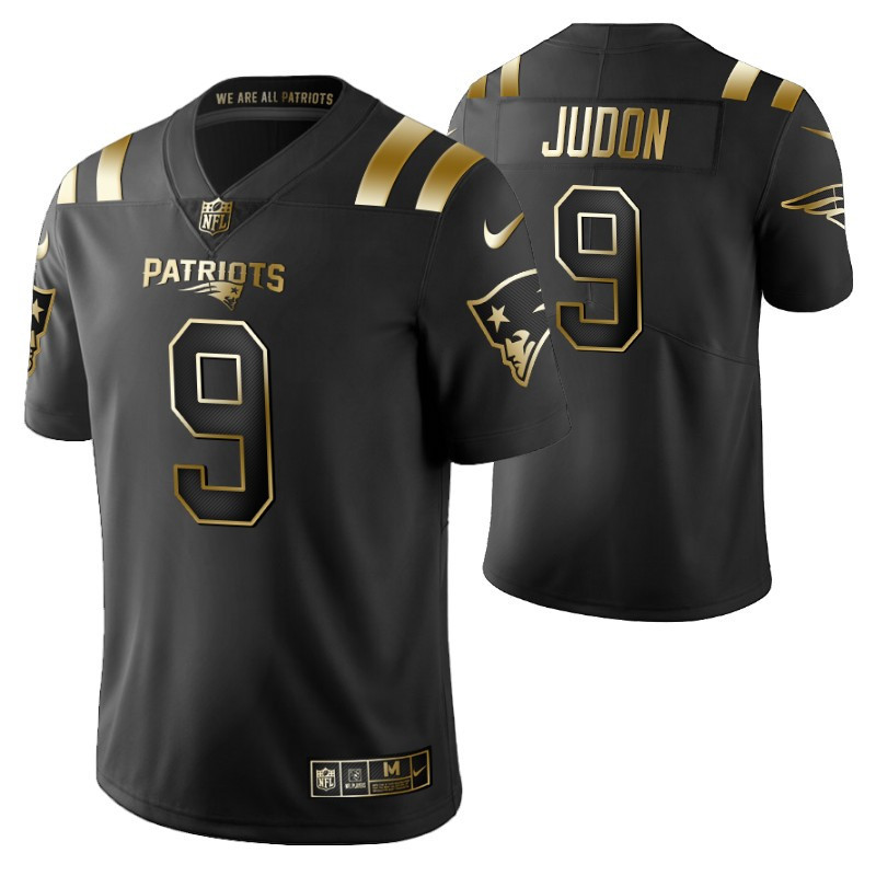 New England Patriots Matthew Judon 9 2021 NFL Golden Edition Black Jersey Gift For Patriots Fans