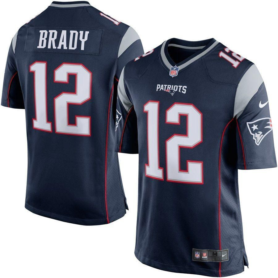 Tom Brady New England Patriots Game Jersey Navy Blue/Silver 2019