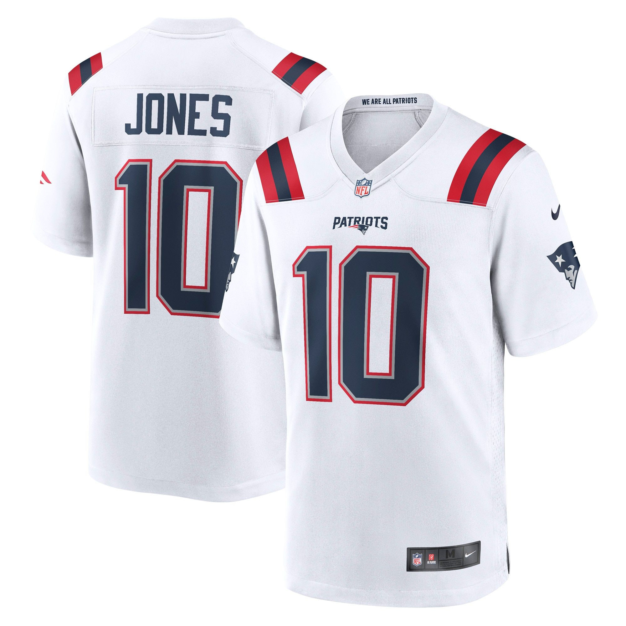 Mens New England Patriots Mac Jones White Player Game Jersey Gift for New England Patriots fans