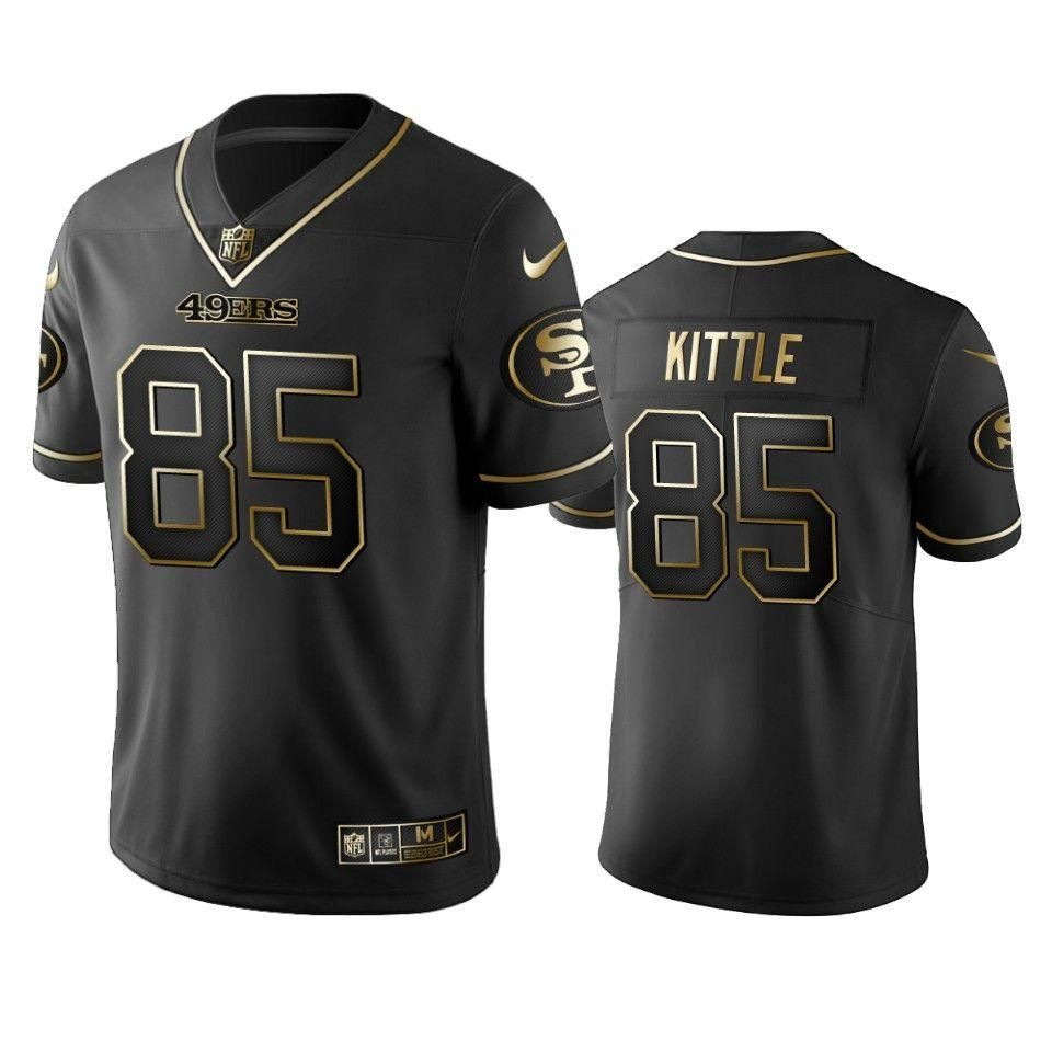 San Francisco 49ers #85 George Kittle Black Golden Edition Vapor Untouchable Limited Jersey