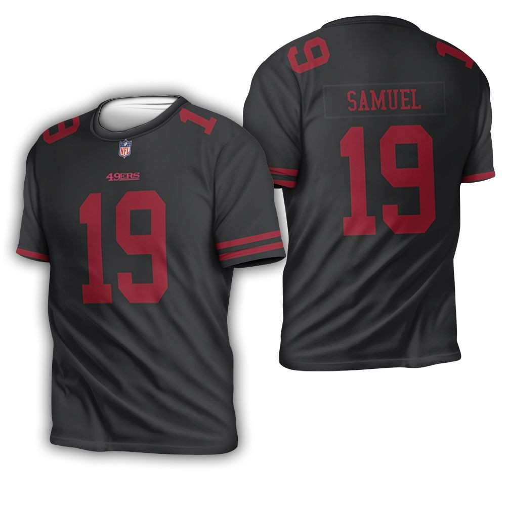 San Francisco 49ers Deebo Samuel #19 2019 NFL American Football Black Game Jersey Style Gift For 49ers Fans 3D T-shirt