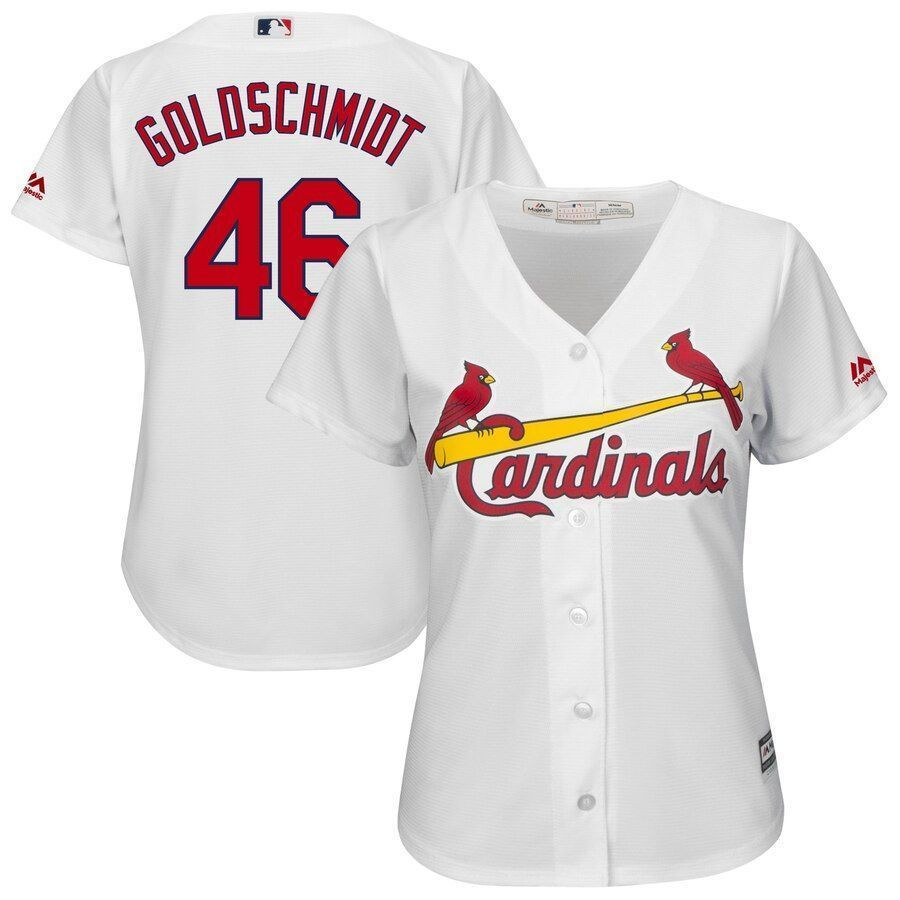 Paul Goldschmidt St. Louis Cardinals Majestic Womens Home Official Cool Base Player Jersey White 2019