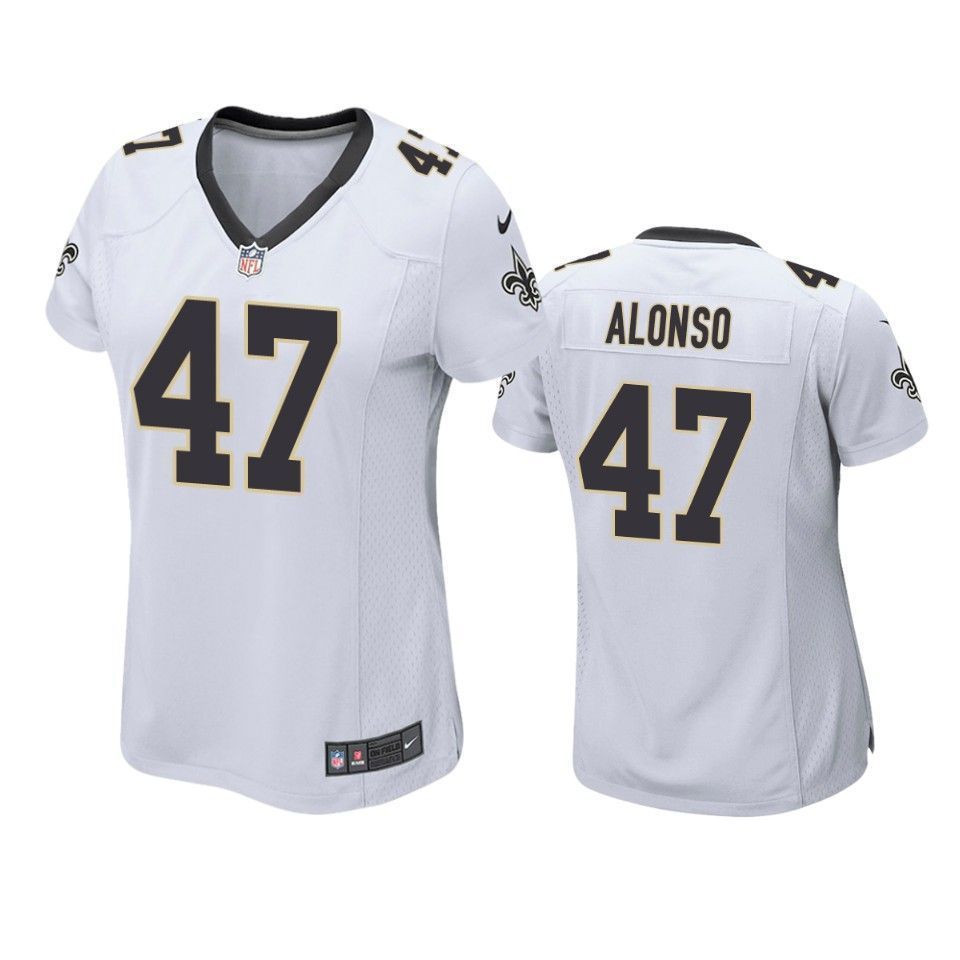 New Orleans Saints Kiko Alonso Game White Womens Jersey