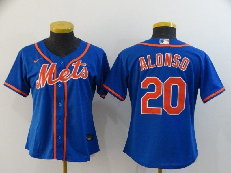New York Mets Pete Alonso #20 2020 MLB Navy Blue Womens Jersey