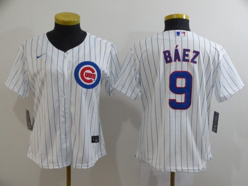 Chicago Cubs Javier Baez #9 2020 MLB White Womens Jersey
