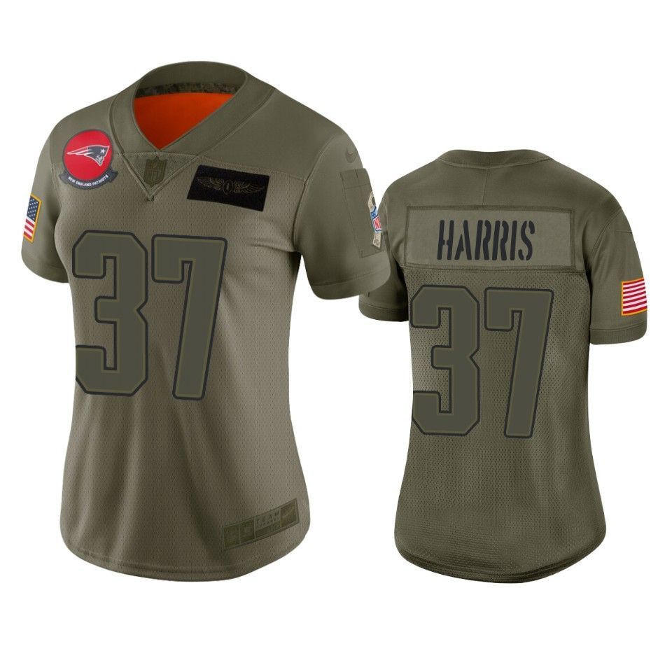 Womens New England Patriots Damien Harris Limited Jersey 2019 Salute to Service